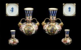 Pair of Early Derby Vases, 5" high,