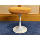 Arkana 1950's Stool, metal framed, with cushioned upholstered seat. Diameter 15", height 17".
