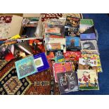 Collection of Albums & Singles, together with a Record Player, albums include Elton John,