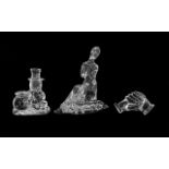 Waterford Crystal - Three Pieces of Waterford, comprising a small pair of hands, a Leprechaun 3.