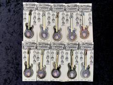 The Rolling Stones Original 1960's Guitar Jewellery Brooch On Card - Unused Near Mint.