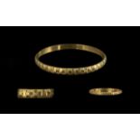 Ladies 21ct Gold Superb Diamond Cut Bangle, Well Designed In a Contemporary Style,