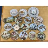 Box of Cabinet Plates, including a set of Studio 'The Forest Years' plates,