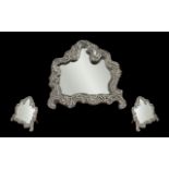 Edwardian Period Superb Large & Impressive Ornate Sterling Silver Ladies Dressing Table Mirror,