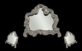 Edwardian Period Superb Large & Impressive Ornate Sterling Silver Ladies Dressing Table Mirror,