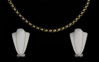 9ct Gold Superior Quality Long Belcher Chain. Marked 9ct.