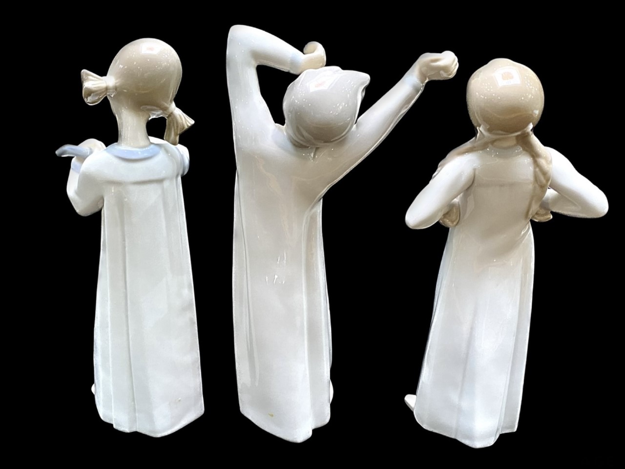 Three Lladro Figures, comprising 9" girl Lladro girl in nightdress, hands on hips, - Image 2 of 3