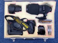 Nikon D700 FX Boxed Camera & Equipment, housed in a steel fitted carry case,