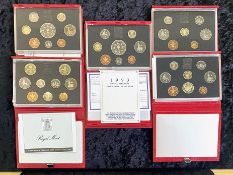 Royal Mint Coin Collections, 1989, 1986, 1987, 2 x 1993.