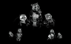 Swarovski S C S Annual Edition 2008 Crystal Figures 'Pandas' - mother and cub, Code no.