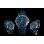 Sekonda Delux Gent's Mechanical Wind 23 Jewels Automatic Steel Cased Wrist Watch with blue leather