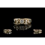 Ladies - Exquisite 18ct Gold Diamond Set Ring. Marked 18ct - 750 to Interior of Shank.