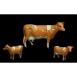 Beswick Hand Painted Cow Figure ' Guernsey Cow ' Model No 1248A. Golden Brown / White.