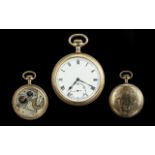 American Watch Company Gold Filled Keyless Open Faced Pocket Watch, Empress cases, circa 1900.