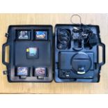 Sega Mega Drive Games Console, in fitted black hard shell case, 16-Bit, with controller etc.