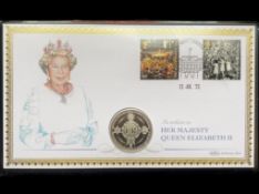 Harrington & Byrne Queen Elizabeth II's Platinum Jubilee Silver Proof Coin & Stamp Cover In