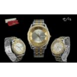 Omega Seamaster Steel & Gold Tone Quartz Wrist Watch, features just-date display window,