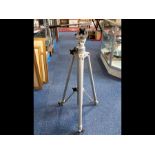Industrial Tripod, Powder Coated Aluminium Tripod stamped MPE England, ideal for conversion to lamp.