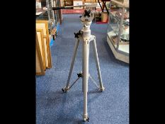 Industrial Tripod, Powder Coated Aluminium Tripod stamped MPE England, ideal for conversion to lamp.