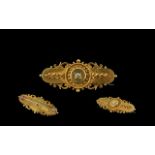 Antique Period 15ct Gold Open Ornate Diamond Set Brooch, circa 1900,