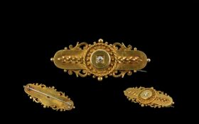 Antique Period 15ct Gold Open Ornate Diamond Set Brooch, circa 1900,