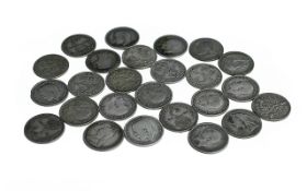 A Collection of 25 Silver Three Pence Coins