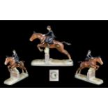 Beswick Hand Painted Rider and Horse Figure ' Huntswoman ' Style One. Model No 982. Designer A.