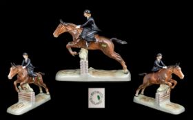 Beswick Hand Painted Rider and Horse Figure ' Huntswoman ' Style One. Model No 982. Designer A.