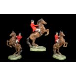 Beswick Hand Painted 'Huntsman' on Rearing Horse, 1st version, model no. 868, designed by A.