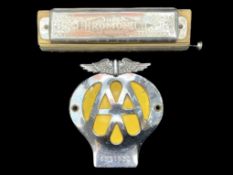 Super Chromonica Harmonica, in fitted case, together with a chrome AA Badge, No. 6B91520.