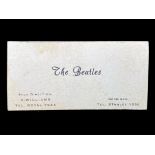 The Beatles Original Business Card For Allan Williams - Circa 1960 - 1961.