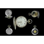 Omega Sterling Silver Demi-Hunter Pocket Watch, hallmark London 1918.