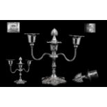Elizabeth II - Superb Quality and Heavy Sterling Silver Candelabra of Pleasing Proportions and