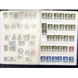 Stamp interest: Blue A4 stamp stockbook in good condition - (These are over £20 alone), crammed with