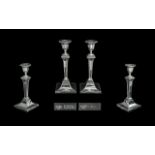 Goldsmiths and Silversmiths Company Fine Pair of Sterling Silver Classical Design Candlesticks of