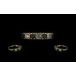 Ladies Attractive 9ct Gold Sapphire and Diamond Set Ring, full hallmark to shank; ring size M,