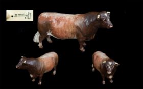 Beswick Hand Painted Farm Animal Figure ' Dairy Shorthorn Bull ' Model 1504.