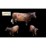 Beswick Hand Painted Farm Animal Figure ' Dairy Shorthorn Bull ' Model 1504.