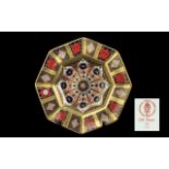 Royal Crown Derby Imari Patter 22ct Full Gold Banded Octagonal Cabinet Plate.
