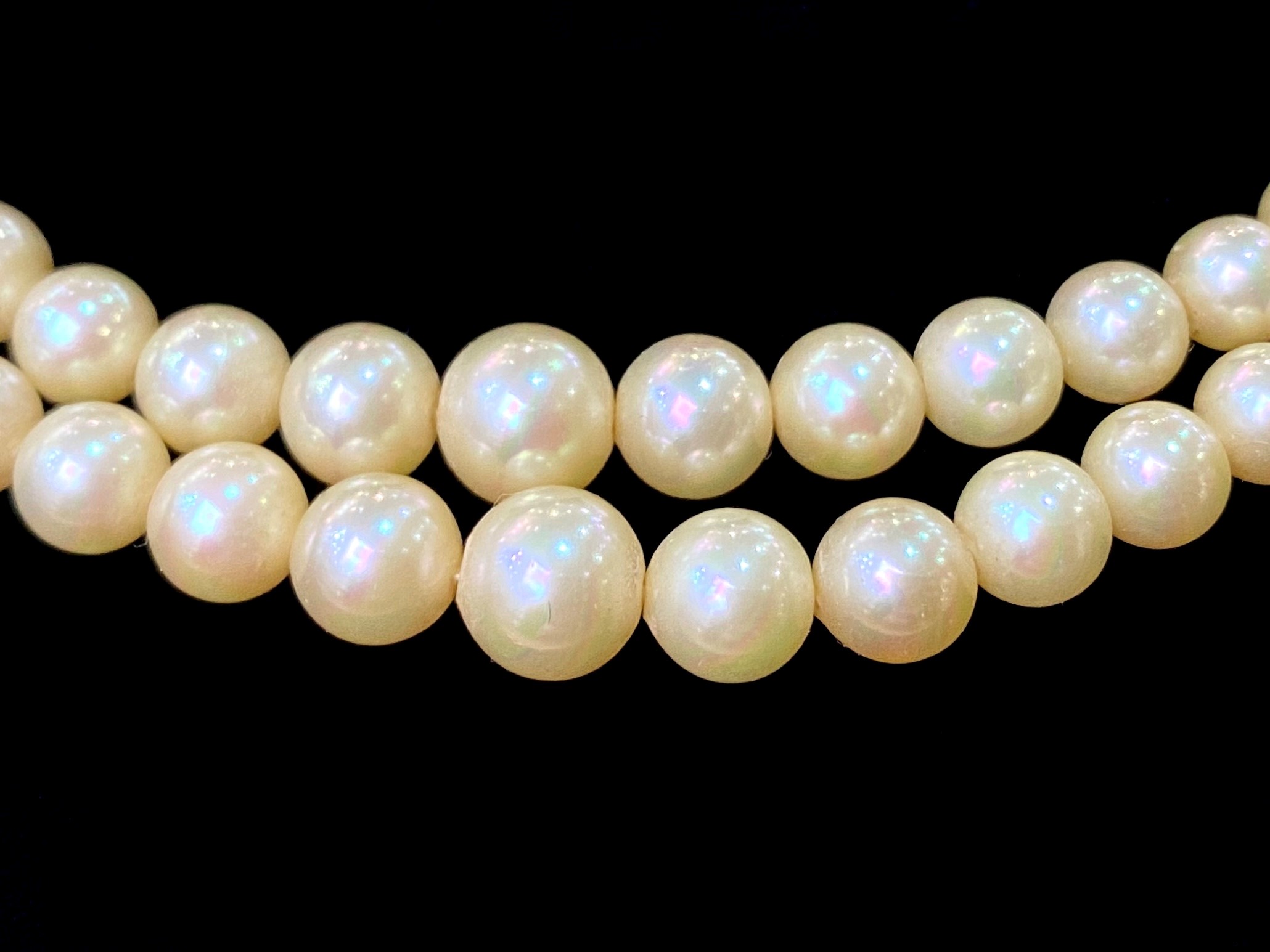 Two Row Pearl Necklace by 'Pompadour Pearls', with stone set clasp, in fitted box. - Image 3 of 3