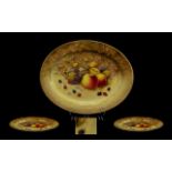 Large Royal Worcester Style Handpainted 'Fruits' Platter.