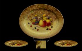 Large Royal Worcester Style Handpainted 'Fruits' Platter.