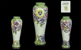 William Moorcroft Macintyre Large Hand Painted Vase ' White Pansy ' Design. Signed to Base.