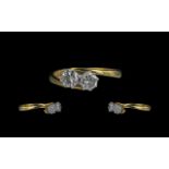 18ct Gold Attractive 2 Stone Diamond Set Ring. Fully Hallmarked to Interior of Shank.