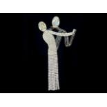 Butler & Wilson Large Crystal Brooch, depicting a man and lady dancing,
