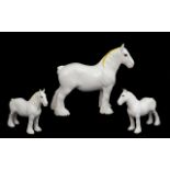 Beswick Hand Painted Shire Horse ' Shire Mare ' White Colourway, Without Harness. Model No 818.