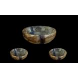 Blue John Gems Stone Bowl, made from Winnats one vein Blue John,