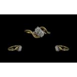 Ladies Superb Quality Contemporary and Attractive 18ct Gold Single Stone Diamond Set Ring.