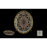 Royal Crown Derby Attractive Imari Pattern 22ct Gold, banded oval shaped dish. Pattern No. 1128.