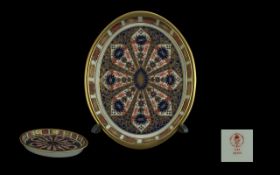 Royal Crown Derby Attractive Imari Pattern 22ct Gold, banded oval shaped dish. Pattern No. 1128.